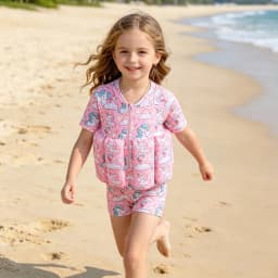 Toddler Buoyancy Swimsuit 1 to 6 Years Little Girl Swimwear UPF50+ Cute Cartoon Baby Beach Swimming Suits for Kids Floating Suit