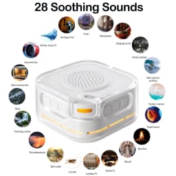 White Noise Sound Machine,28 Soothing Sounds,3 Levels Night Light,Auto Noise Detection, Portable Sleep Aid & Bluetooth Speaker