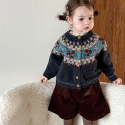 Girls' Sweater Coat for Autumn, Stylish and Super Cute Children's Knitted Cardigan, Baby Girl's Clothing