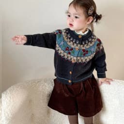 Girls' Sweater Coat for Autumn, Stylish and Super Cute Children's Knitted Cardigan, Baby Girl's Clothing