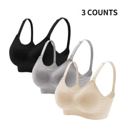 3PCS Set Seamless Maternity Nursing Bra Women Wireless Breastfeeding Bra Adjustable Shoulder Straps Support Pregnancy Underwear