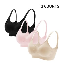 3PCS Set Seamless Maternity Nursing Bra Women Wireless Breastfeeding Bra Adjustable Shoulder Straps Support Pregnancy Underwear