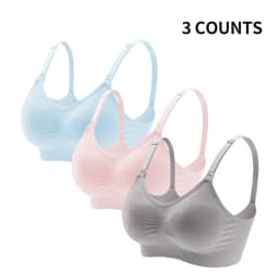 3PCS Set Seamless Maternity Nursing Bra Women Wireless Breastfeeding Bra Adjustable Shoulder Straps Support Pregnancy Underwear