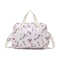 Nylon Crossbody Chic Bear & Tulip Embroidered Diaper Bag with Stroller Clip for Youngsters Travel Essentials