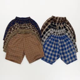 Korean Style Children Capri Pants Retro Grid Patterned Kids Shorts Pants Summer Soft Breathable Unisex Trouser