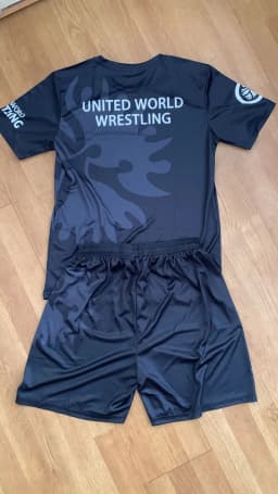 2026 New Men World Wrestling Team Sportswear Adults/Kids T-shirt and Shorts Set for Gym Workout Lightweight Moisture Wicking