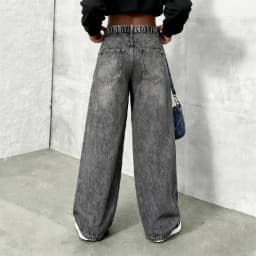 Girls' Y2K Cartoon Graffiti Print Wide Leg Faux Jeans - Teen Fashion Loose Fit Faux Jeans with Smiley Face, Butterfly and Bear P