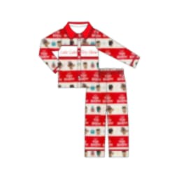 Wholesale Kids Pyjamas Christmas Girls Heart Pocket Pajama Set Boys Set Santa Children Sleepwear