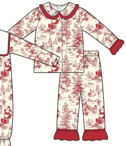 Wholesale Kids Pyjamas Christmas Girls Heart Pocket Pajama Set Boys Set Santa Children Sleepwear