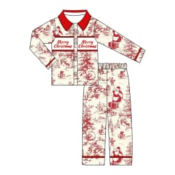 Wholesale Kids Pyjamas Christmas Girls Heart Pocket Pajama Set Boys Set Santa Children Sleepwear