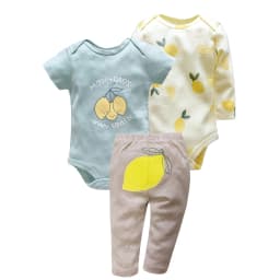 3PCS Newborn Baby Clothes Set Cotton Long + Short Sleeve Bodysuit +PP Harem for Baby Boy Toddler Girl Infant Born Clothing