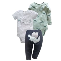 3PCS Newborn Baby Clothes Set Cotton Long + Short Sleeve Bodysuit +PP Harem for Baby Boy Toddler Girl Infant Born Clothing