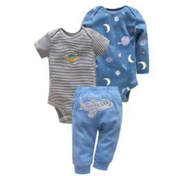 3PCS Newborn Baby Clothes Set Cotton Long + Short Sleeve Bodysuit +PP Harem for Baby Boy Toddler Girl Infant Born Clothing