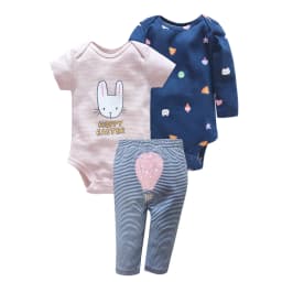 3PCS Newborn Baby Clothes Set Cotton Long + Short Sleeve Bodysuit +PP Harem for Baby Boy Toddler Girl Infant Born Clothing