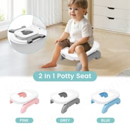 Portable Potty Seat for Toddler Foldable Travel Potty Training Toilet Seat，2-in-1 Go Portable Potty with Travel Bag