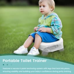 Portable Potty Seat for Toddler Foldable Travel Potty Training Toilet Seat，2-in-1 Go Portable Potty with Travel Bag