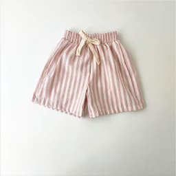 Retro Hemp Cotton Striped Boys' Pants with A Casual and High-end Design Elastic Waist Girls' Clothing Children's Pants
