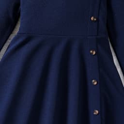 Girls 8-12 Navy Fit & Flare Dress, Front Button Trim & Plain Back, Casual Daily Dress