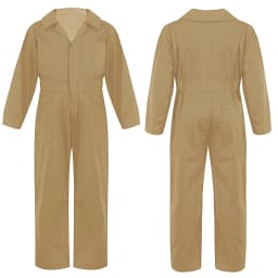 Children Solid Color Coverall Jumpsuit Mechanic Coveralls Boiler Suit Flight Suit Stylish Long Sleeve Zipper Bodysuit Overalls