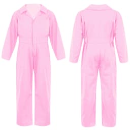 Children Solid Color Coverall Jumpsuit Mechanic Coveralls Boiler Suit Flight Suit Stylish Long Sleeve Zipper Bodysuit Overalls