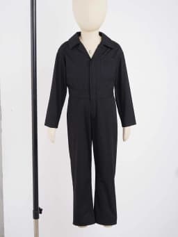 Children Solid Color Coverall Jumpsuit Mechanic Coveralls Boiler Suit Flight Suit Stylish Long Sleeve Zipper Bodysuit Overalls