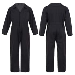 Children Solid Color Coverall Jumpsuit Mechanic Coveralls Boiler Suit Flight Suit Stylish Long Sleeve Zipper Bodysuit Overalls