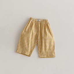 2026 New Spring 0-5Y Boys Pants Korean Style Plaid Straight-Leg Casual Pants Elastic Waist Children Clothing