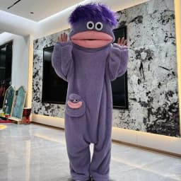 Kids Boys Girls Funny Cartoon Big Mouth Monster Onesie Pajamas Autumn Winter Thick Warm Coral Fleece Homewear Halloween Costumes