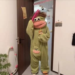 Kids Boys Girls Funny Cartoon Big Mouth Monster Onesie Pajamas Autumn Winter Thick Warm Coral Fleece Homewear Halloween Costumes