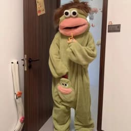 Kids Boys Girls Funny Cartoon Big Mouth Monster Onesie Pajamas Autumn Winter Thick Warm Coral Fleece Homewear Halloween Costumes