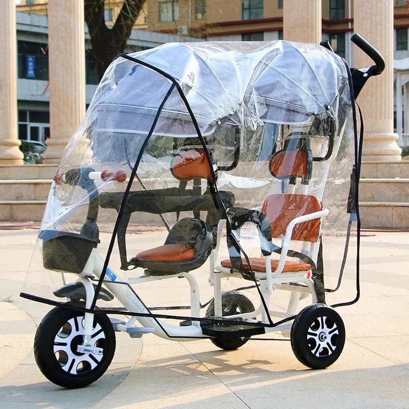 Twin Stroller Rain Cover Baby Pram Universal Accessories Baby Stroller Windproof Warm Dust Proof Cover