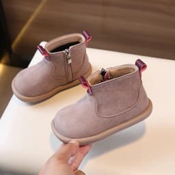 Autumn Winter Baby Boys Girls Boots Oxford Suede Children Casual Shoes Outdoor Anti-slip Infant Shoes Plush Kids Ankle Boots