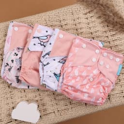 Happyflute 4Pcs/Set Eco-Friendly Cloth Diaper Ecological Reusable Baby Diapers