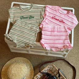 TZ2866 Unisex Summer Striped Short Sleeve Two-Piece Set Children's Clothing for Boys And Girls