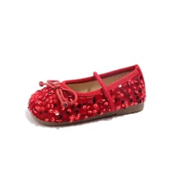 Girls' Shoes 2025 Spring New Fashion Little Girl Sequin Princess Shoes Soft Sole Girls' Shallow Mouth Single Shoes Breathable