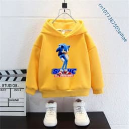 Sonic Anime Children's Sport Hooded Shirt in Y2K Style, Trendy for Boys and Girls, Casual and Versatile Baby Outdoor Jacket