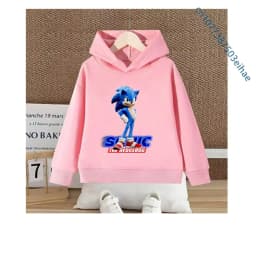 Sonic Anime Children's Sport Hooded Shirt in Y2K Style, Trendy for Boys and Girls, Casual and Versatile Baby Outdoor Jacket