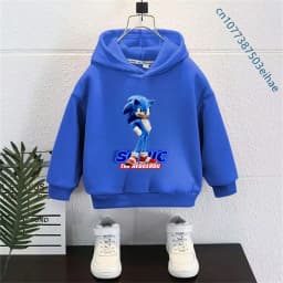 Sonic Anime Children's Sport Hooded Shirt in Y2K Style, Trendy for Boys and Girls, Casual and Versatile Baby Outdoor Jacket