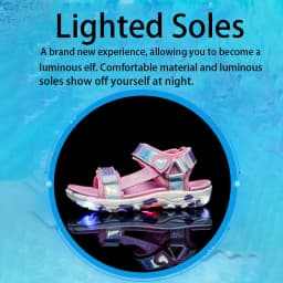 Girls' LED Sandals Children's Toddler Sports Beach Blue Pink Girls' Soft Shining Shoes Outdoor Soft Anti-Slip Princess LED Shoe