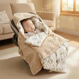 Baby Safety Seat Basket Blanket for Newborn Doudou Fleece Quilt Swaddle Wrap Windproof Hooded Swaddling Blankets Stroller Cover