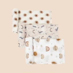 Elinfant 3PCS Bamboo Cotton Muslin Swaddle Blanket Newborn Swaddle Wrap Soft Cozy Nursing Cover Baby Quilt Swaddle Blankets