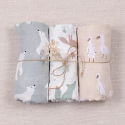 Elinfant 3PCS Bamboo Cotton Muslin Swaddle Blanket Newborn Swaddle Wrap Soft Cozy Nursing Cover Baby Quilt Swaddle Blankets