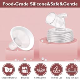 2 Packs Flange Set, Updated Soft Rim Shield and Wide Mouth Base Connector Pump Parts for Spectra S2 S1 9 Plus Breast Pump