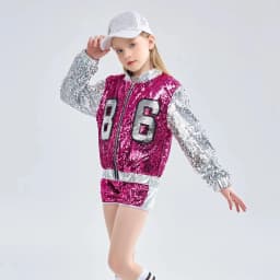 LOlanta Girls Sequin Dance Costume Sparkle Hip Hop Jazz Dance Dresses Modern Dancing Outfits 4-14 Years