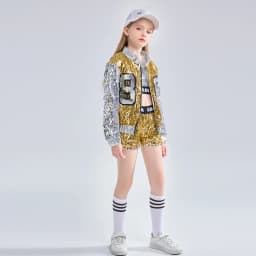 LOlanta Girls Sequin Dance Costume Sparkle Hip Hop Jazz Dance Dresses Modern Dancing Outfits 4-14 Years