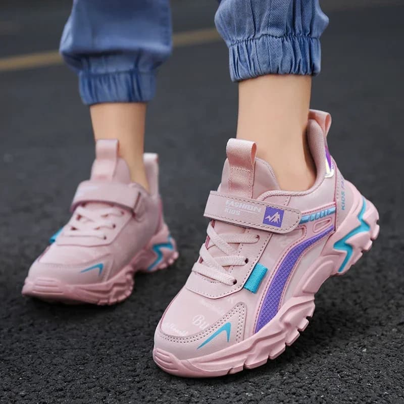 Kids Girls Shoes Running School Breathable Non-slip Sneakers Children Casual Shoes Outdoor Walking Tennis Sport All Season
