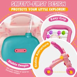 Baby Push Walker with Music Activity Center Multifunction Cartoon Learning Toddler Walker Toys for 18M+ Boys Girls
