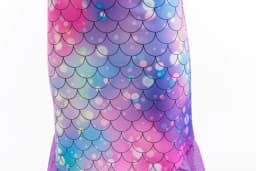 Mermaid Purple Princess Dresses For Girls Fish Patterned Printing Fishtail Costume Halloween Carnival Party Clothes Elegant Gown