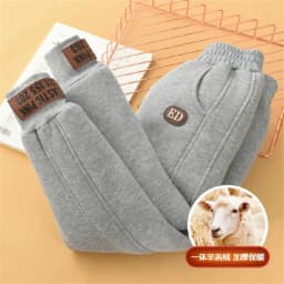 Boys Warm Thicken Pants New Winter Kids Plush Velvet Cotton Sweatpants Teens Girls Fleece Casual Trousers Children Warm Clothing