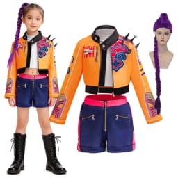 K-POP Witch Hunt Squad Lumi Cosplay Costume Set Girl Anime Kpop Style Halloween Party Dress with Top Skirt Wig for Kids